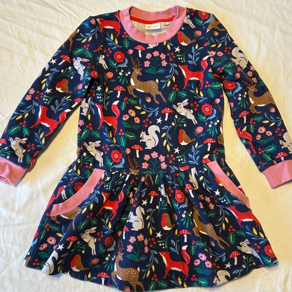 Cozy Woodland Animal Sweatshirt Dress